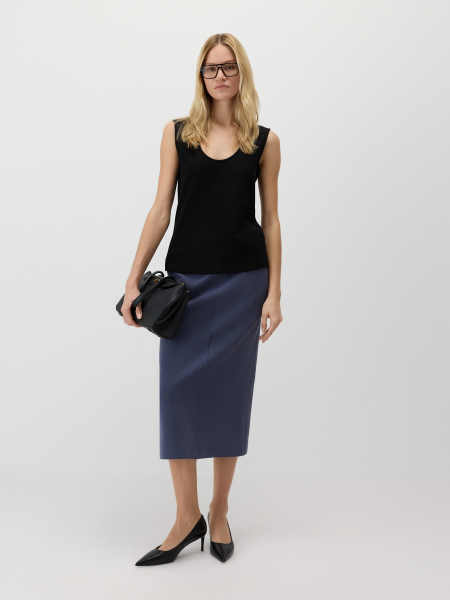 Топ с широкими бретелями из неофутера Conso, цвет: Черный,  купить онлайн