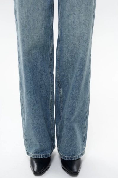 Джинсы Wide leg с винтажным эффектом
