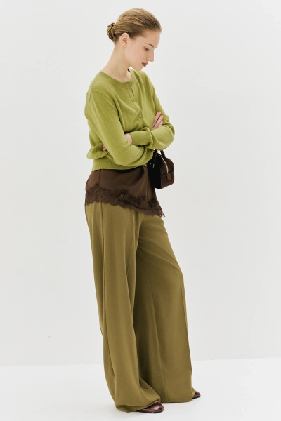 Кардиган тонкой вязки на пуговицах Ricoco, цвет: зеленый, 6093/1 купить онлайн