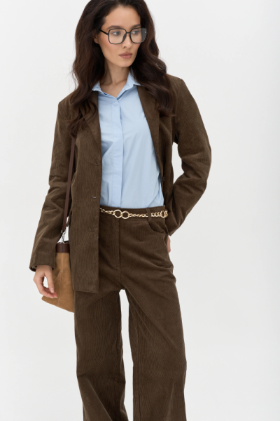 Жакет из вельвета однобортный