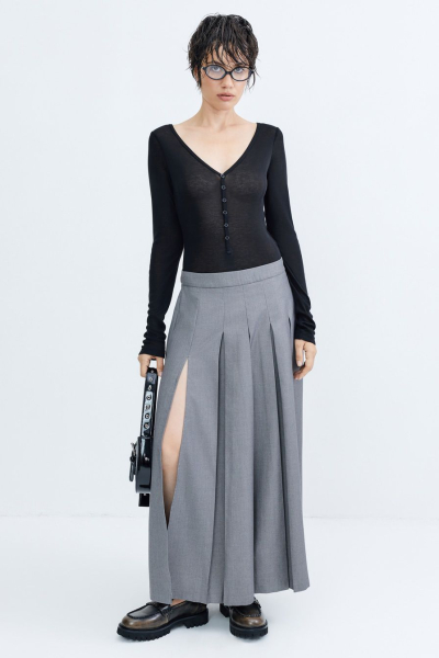 Юбка-миди со складками TOPTOP, цвет: серый, TT.071.15844.800 купить онлайн