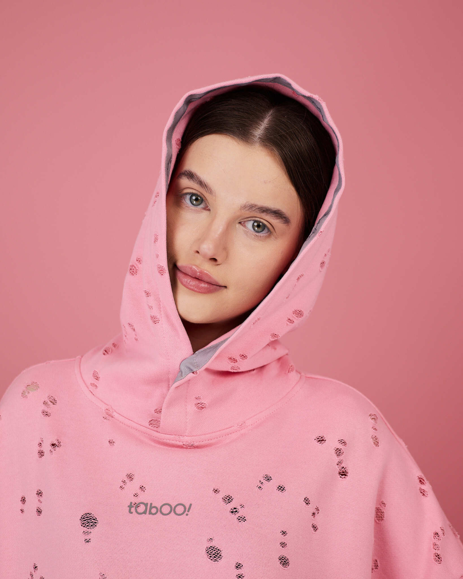 Табуха с затяжками рванка TABOO, цвет: розовый, TsZ04 купить онлайн