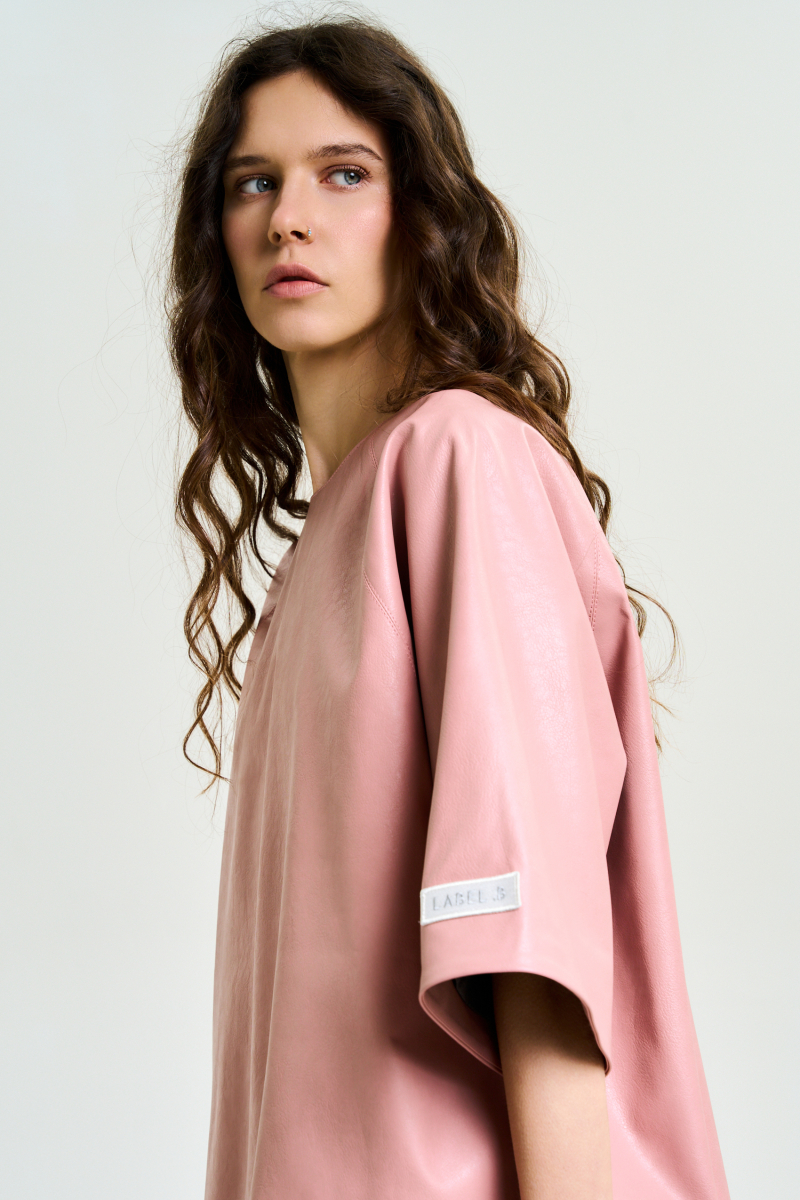 Футболка из экокожи LIGHT PINK Label .B, цвет: LIGHT PINK, Tp.04.5.4136.0225LP купить онлайн