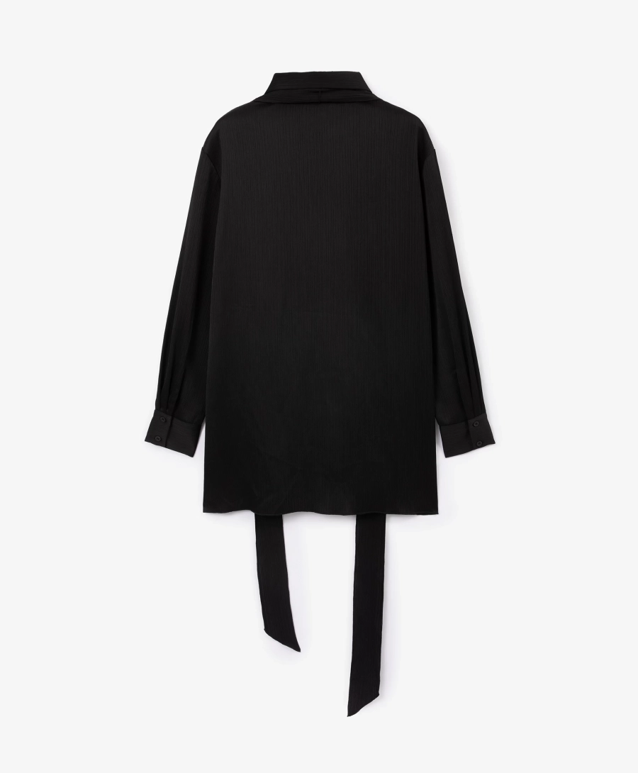 Блузка прямой свободной формы GLVR, цвет: Черный, 225G31GAC2216 купить онлайн