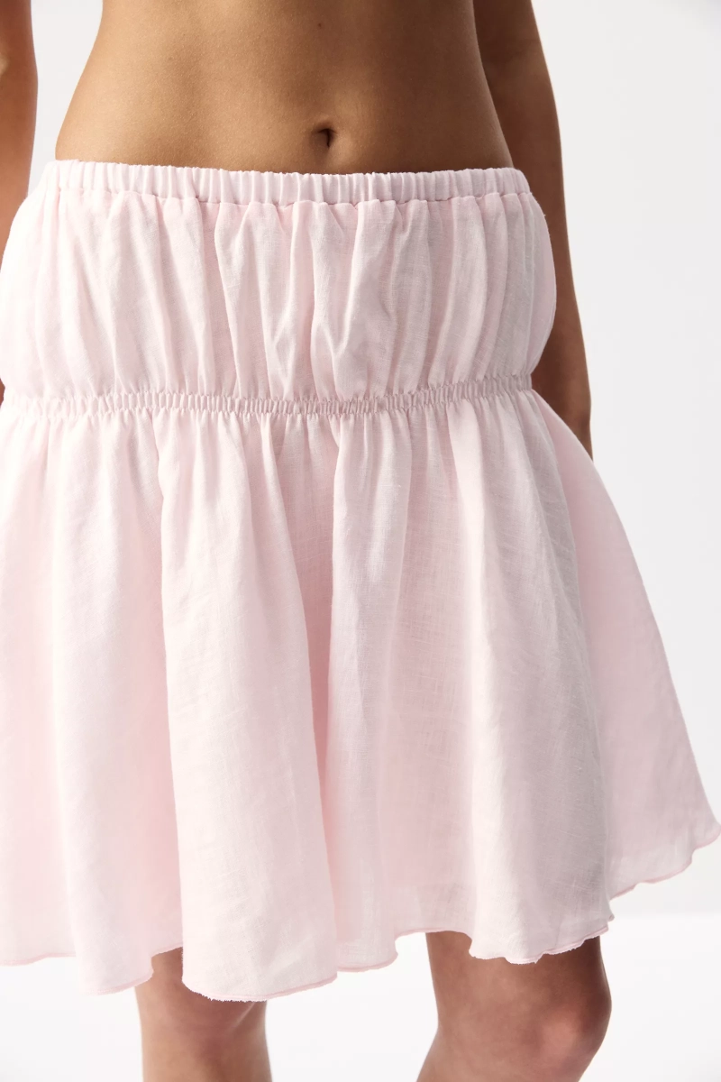 Юбка мини изо льна Charmstore, цвет: розовый, 116-606117-221 купить онлайн