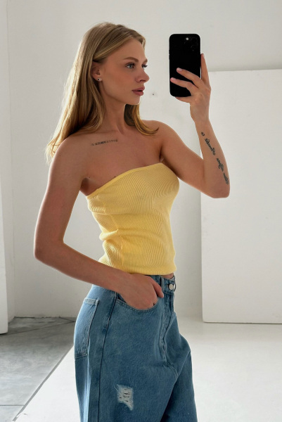 Топ-бандо вязаный LIGHT YELLOW Label .B, цвет: light yellow Kn.09.2.01YW |новая коллекция купить онлайн