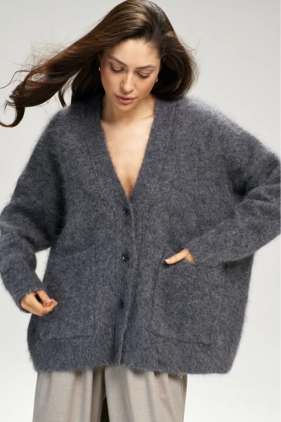Кардиган Fluffy Grey Erist store, цвет: серый, НФ-00003143 купить онлайн