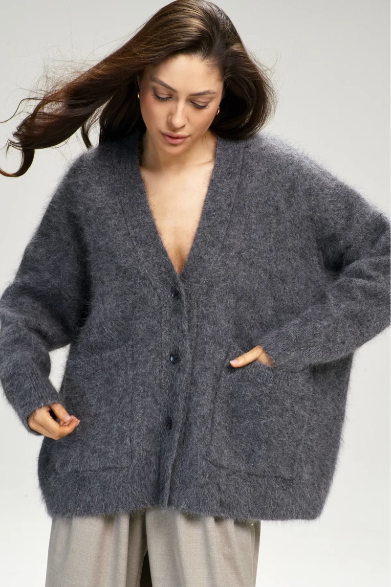 Кардиган Fluffy Grey Erist store, цвет: серый, НФ-00003143 купить онлайн