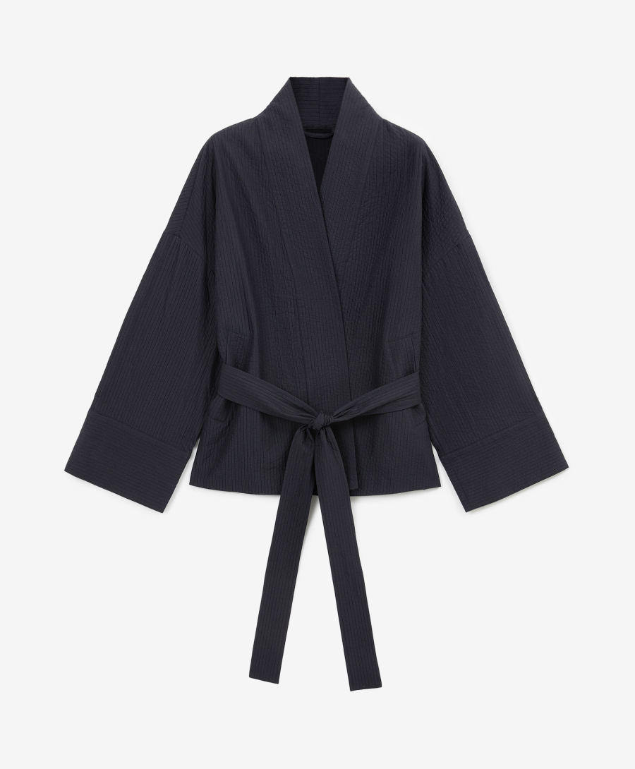 Куртка-кимоно из хлопковой ткани GLVR, цвет: синий, 126G23GAC4114 купить онлайн