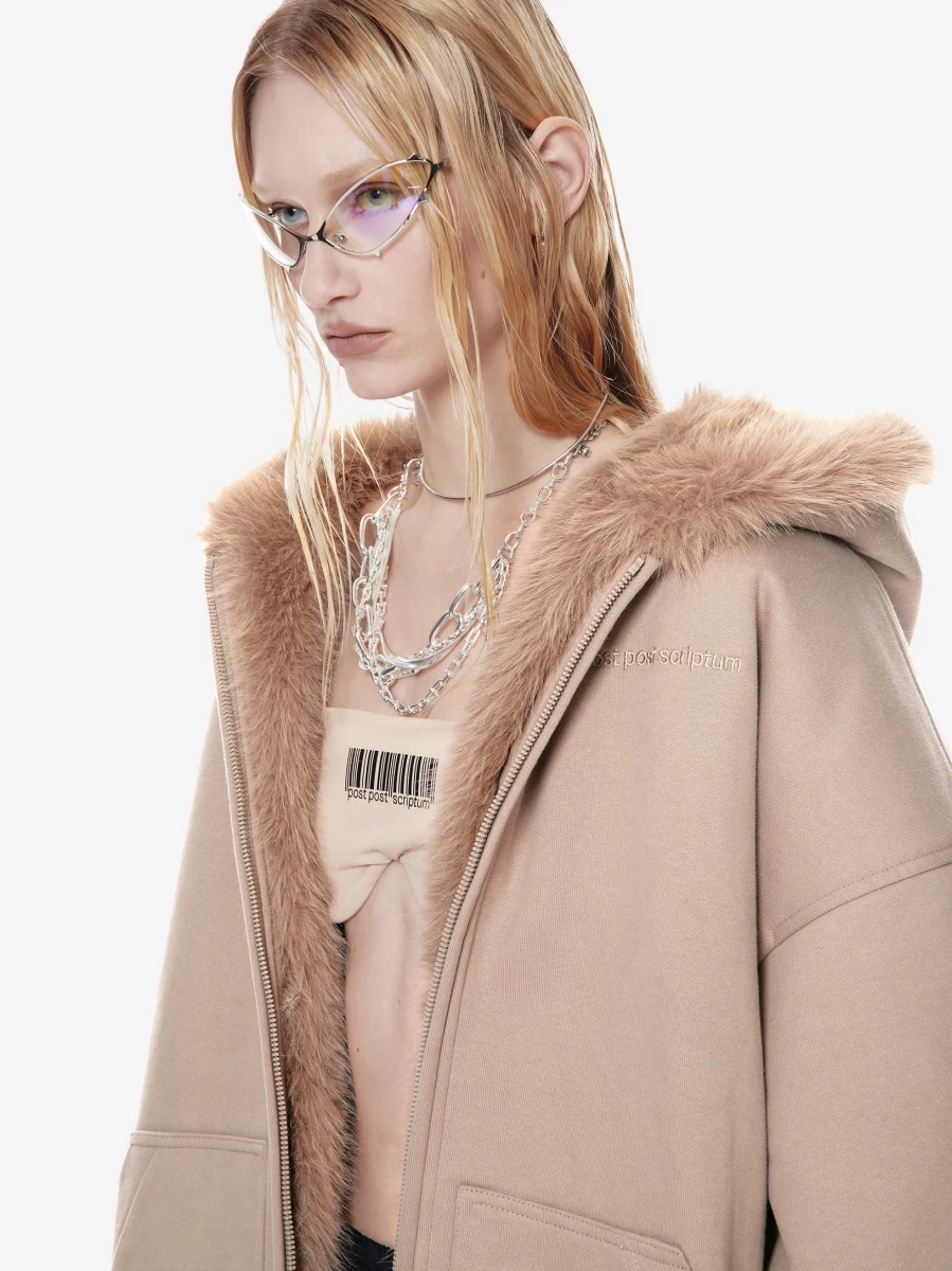 Бомбер хлопковый с меховой отделкой p.p.s., цвет: коричневый, 1018.000.00.00.638 купить онлайн