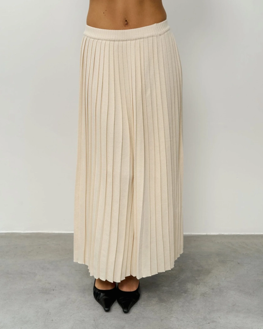 Вязаный костюм с длинной юбкой YONSRU, цвет: молочный, 825 купить онлайн