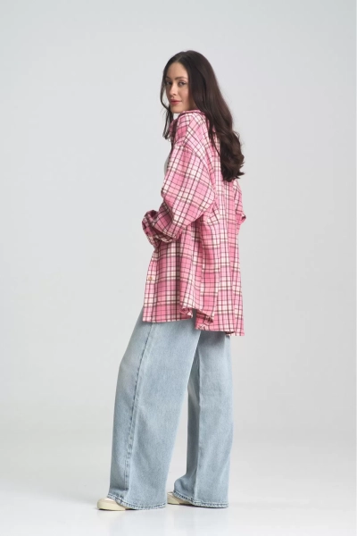 Рубашка в клетку Pink Erist store, цвет: розовый, НФ-00002430 купить онлайн