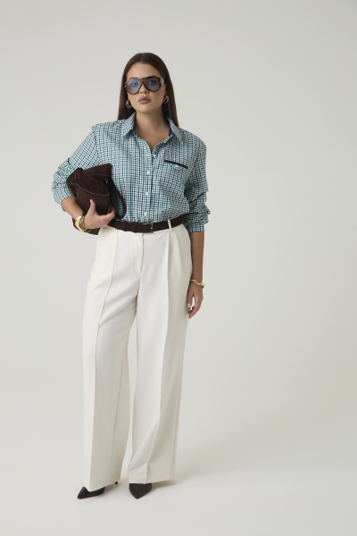 Рубашка в клетку c декоративным карманом 4forms, цвет: зеленый, 65505 купить онлайн