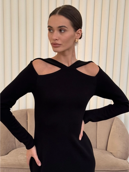 Платье миди с вырезами I.B.W., цвет: Черный, JE058 купить онлайн