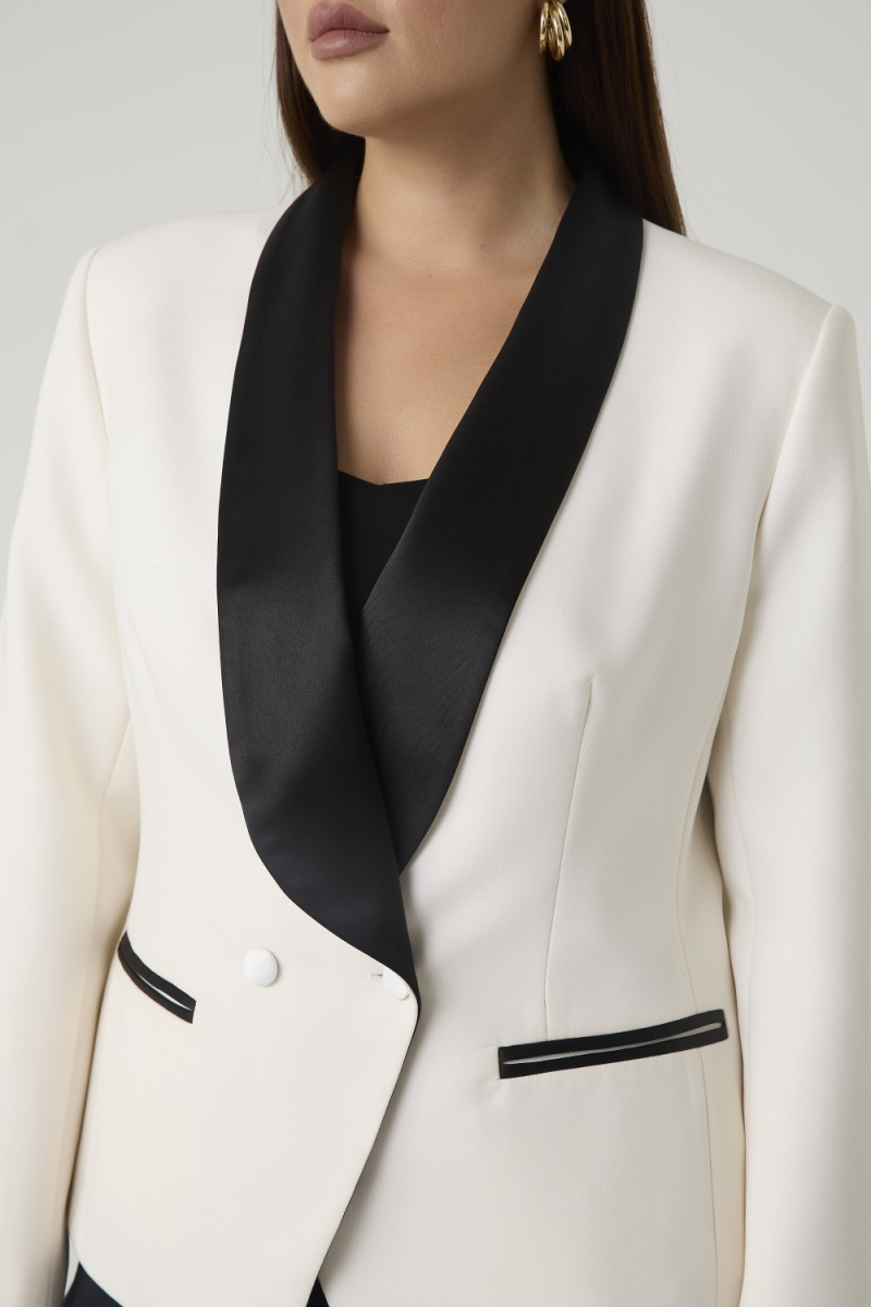 Жакет-смокинг 4forms, цвет: молочный, 65514 купить онлайн