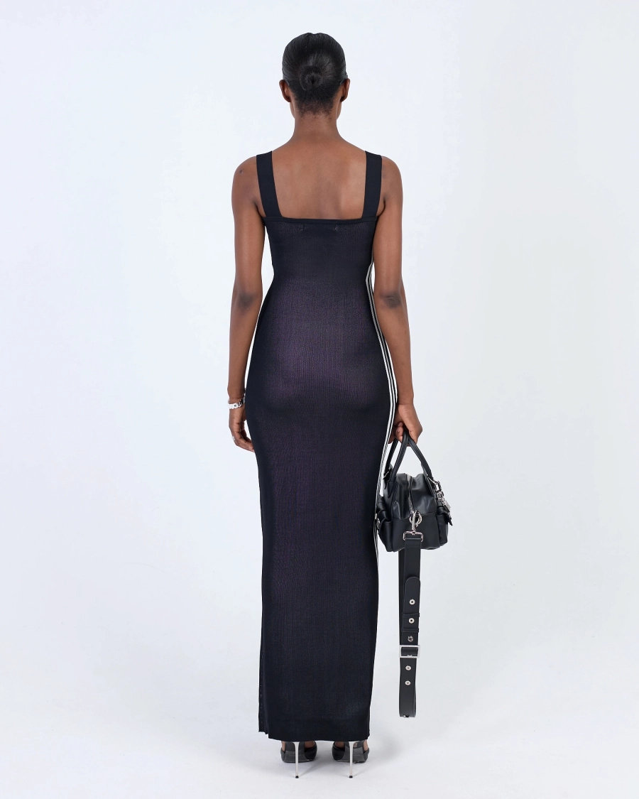 Платье вязаное 7 ПОЛОСЫ ASIA ST 71, цвет: Черный, Ast71.knit-dress-stripes-black купить онлайн