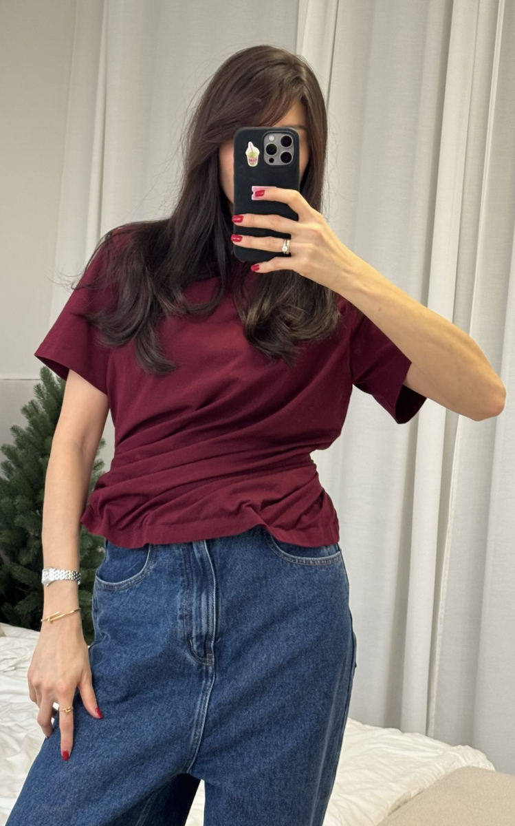 Футболка TWIST BURGUNDY Label .B, цвет: burgundy, Tp.01.42BRD купить онлайн