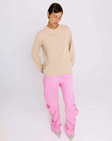 Лонгслив из хлопка Anmuse, цвет: бежевый, LSV26SP316-LBG купить онлайн