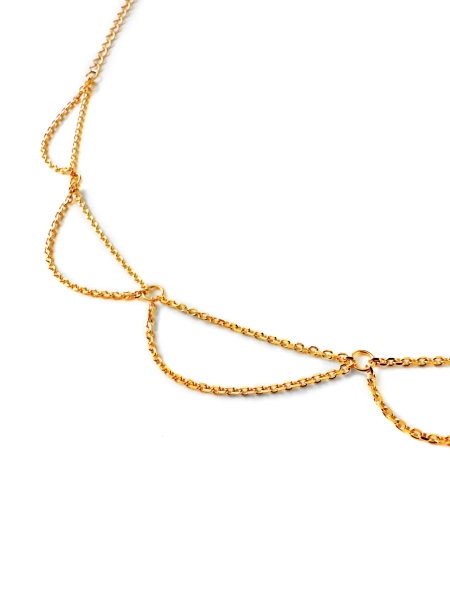 Серебряный браслет на цепочке на ногу «Море волнуется» с позолотой SBLESKOM, цвет: позолота, 22093 купить онлайн