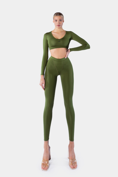 Кроп-топ Basic Long Sleeve qb A QUICK BUCK, цвет: Khaki,  купить онлайн