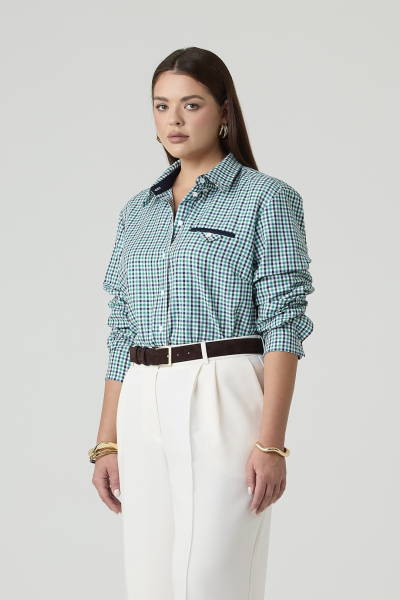Рубашка в клетку c декоративным карманом 4forms, цвет: зеленый, 65505 купить онлайн
