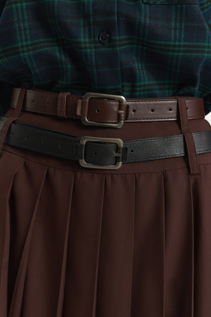 Юбка с двойным ремнем TOPTOP, цвет: коричневый, TT.072.17852.700 купить онлайн