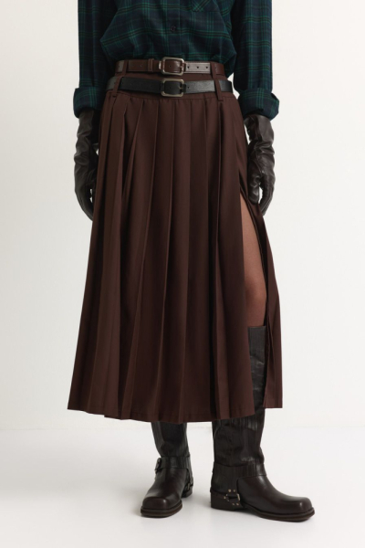 Юбка с двойным ремнем