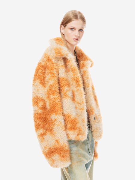 Укороченная фактурная шуба p.p.s., цвет: миндально-бежевый, P_0813.00.00 купить онлайн