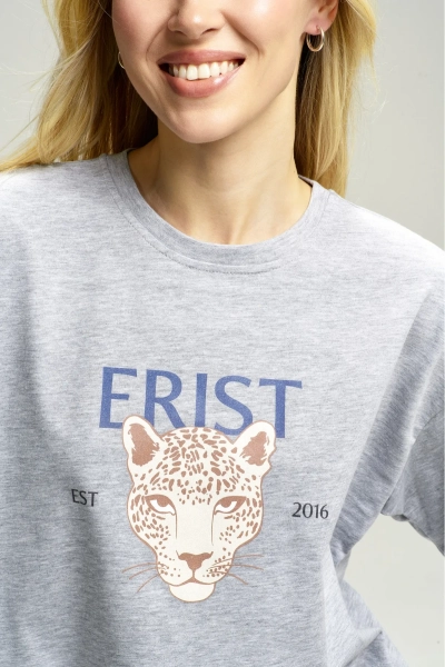 Футболка Wild Cat Grey Melange Erist store, цвет: серый, НФ-00002923 купить онлайн
