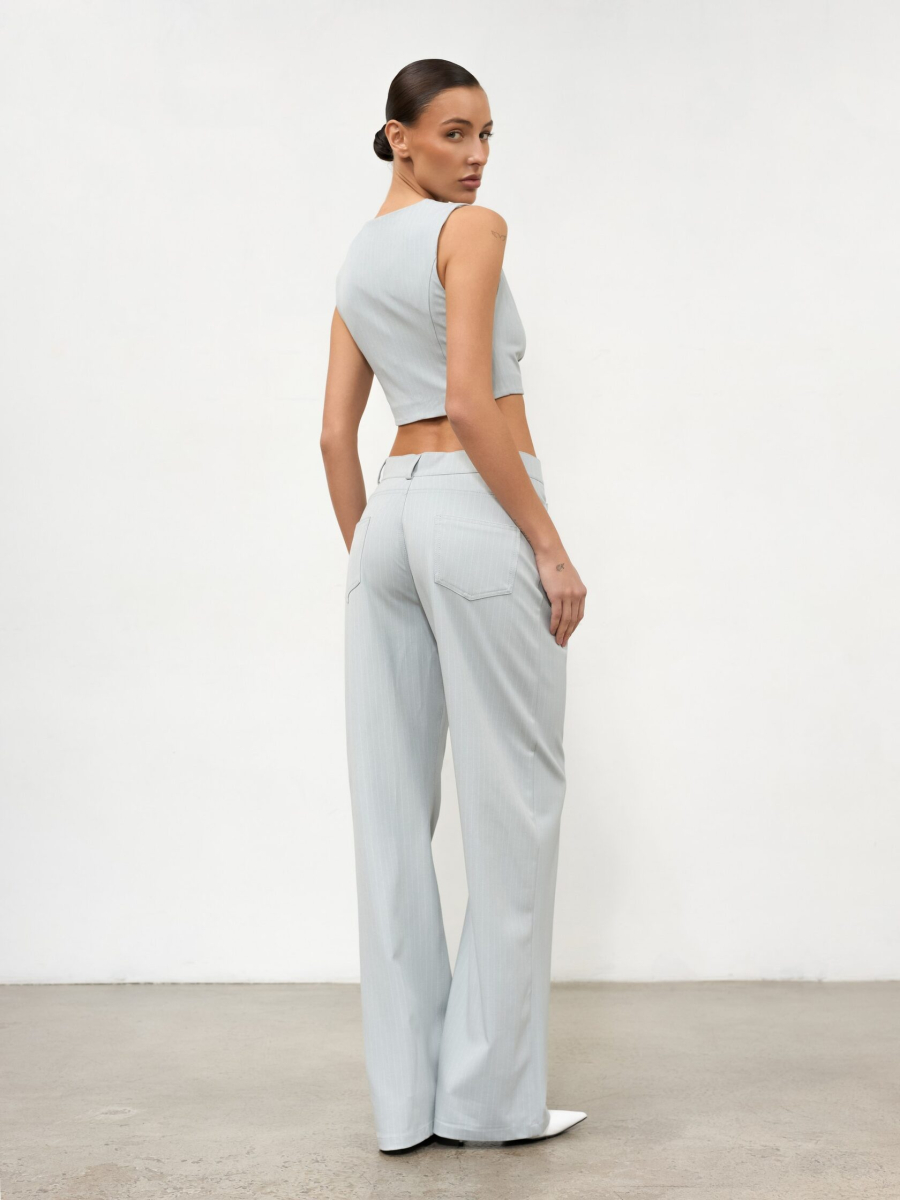 Классические брюки в полоску ANOTHER SELECT, цвет: голубой, 00085 купить онлайн