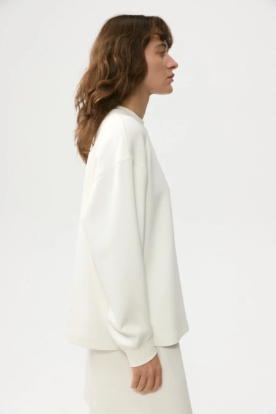Свитшот из смесового хлопка с вышивкой Wine, because men Daisyknit, цвет: белый,  купить онлайн
