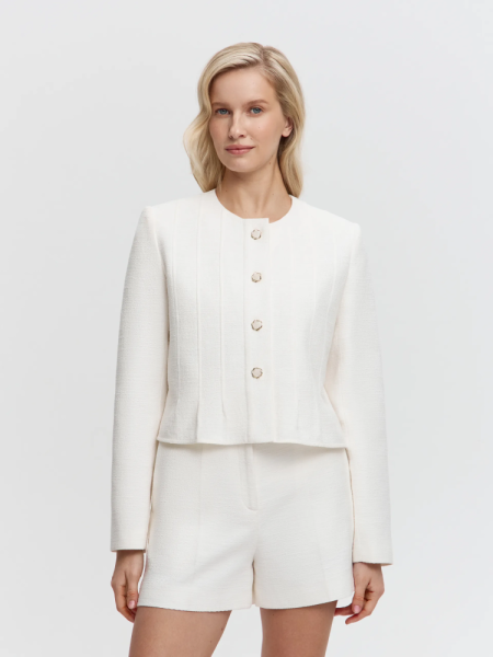 Укороченный жакет из твида