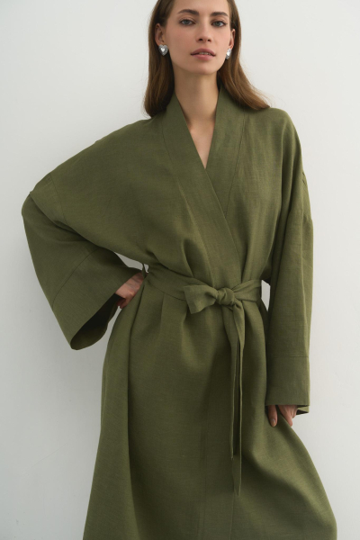 Кимоно Margaret PURE LINEN, цвет: зеленый  купить онлайн