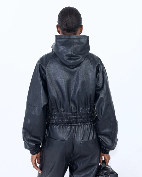 Худи NTI LEATHER ZIP WOMEN BLACK (черный) ASIA ST 71, цвет: Черный, Ast71.NTI-hood-leather-bl-w купить онлайн