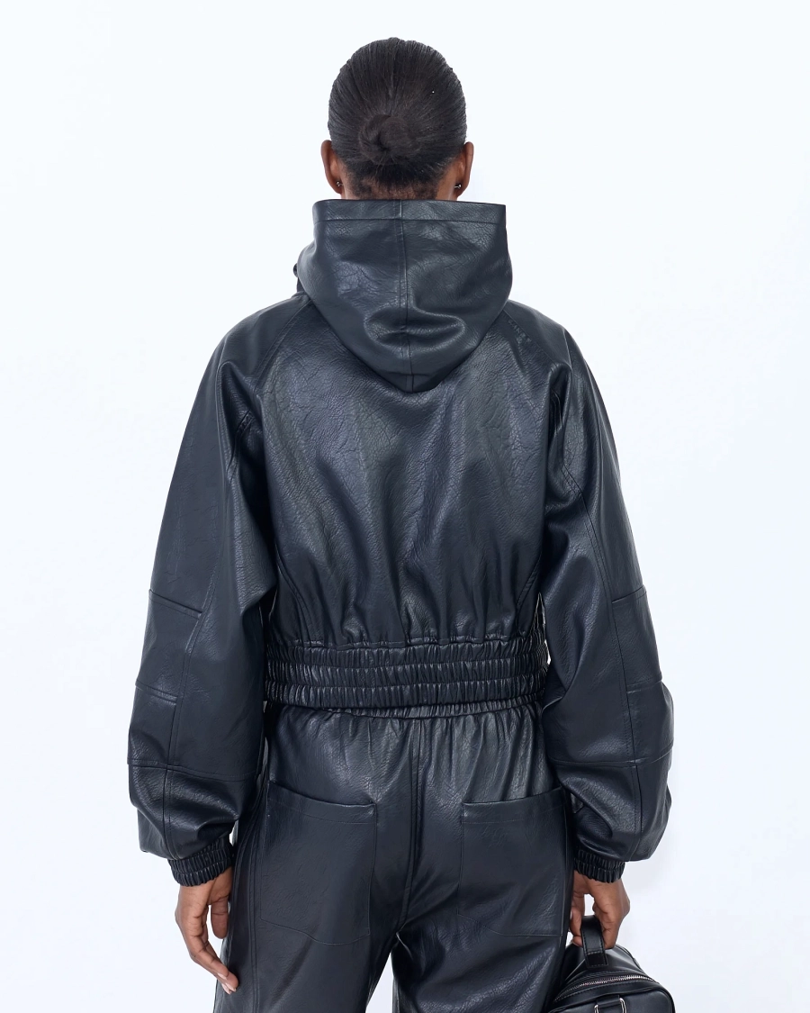 Худи NTI LEATHER ZIP WOMEN BLACK (черный) ASIA ST 71, цвет: Черный, Ast71.NTI-hood-leather-bl-w купить онлайн