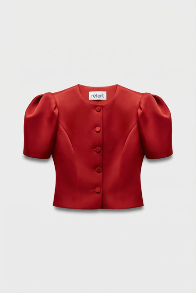 Жакет с объемными рукавами из сатина