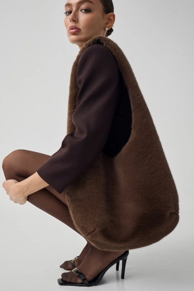 Сумка из меха Shtripling, цвет: коричневый SHBAG005BRN купить онлайн