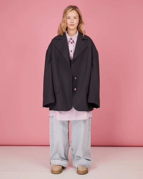 Пиджак макси TABOO, цвет: серый, Blzr03 купить онлайн