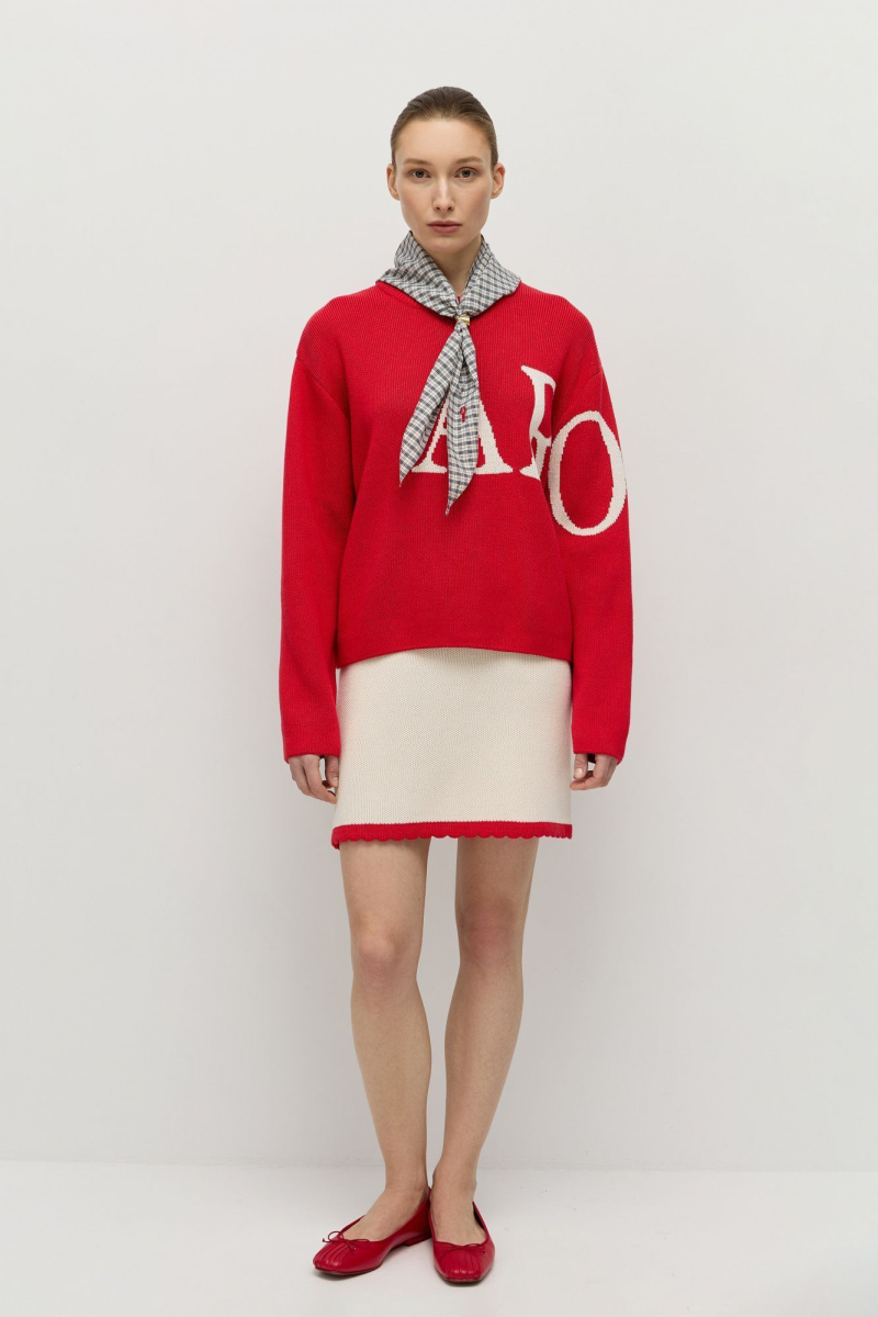 Юбка мини с фигурным краем