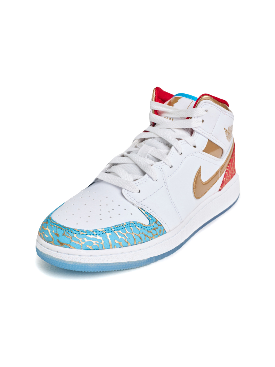 Кроссовки подростковые Jordan 1 Mid SS "UNC to Chicago" NKDADDYS SNEAKERS, цвет: белый FB2212-100 купить онлайн