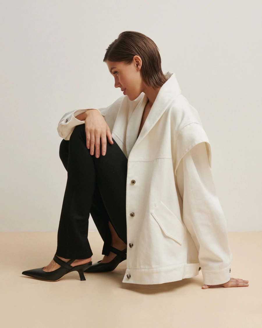 Жакет из денима Anmuse, цвет: белый, JC24S78-WHT купить онлайн