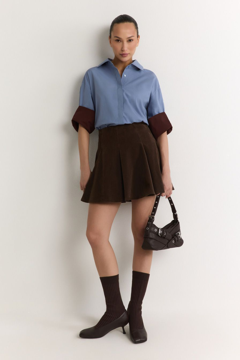 Рубашка из 100% хлопка TOPTOP, цвет: голубой с принтом, TT.021.17920.601 купить онлайн