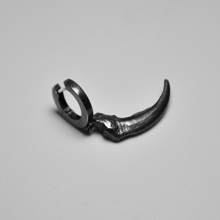 Серьга FOX CLAW EARRING BLCK RHOE BERMAT, цвет: серебро RB-FCE-BL купить онлайн