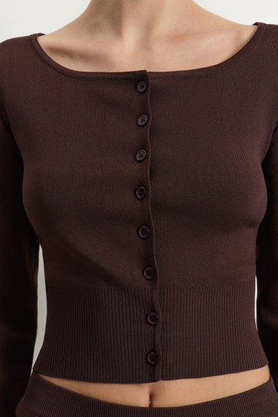 Кардиган из смесовой вискозы TOPTOP, цвет: коричневый, TT.051.17424.700 купить онлайн