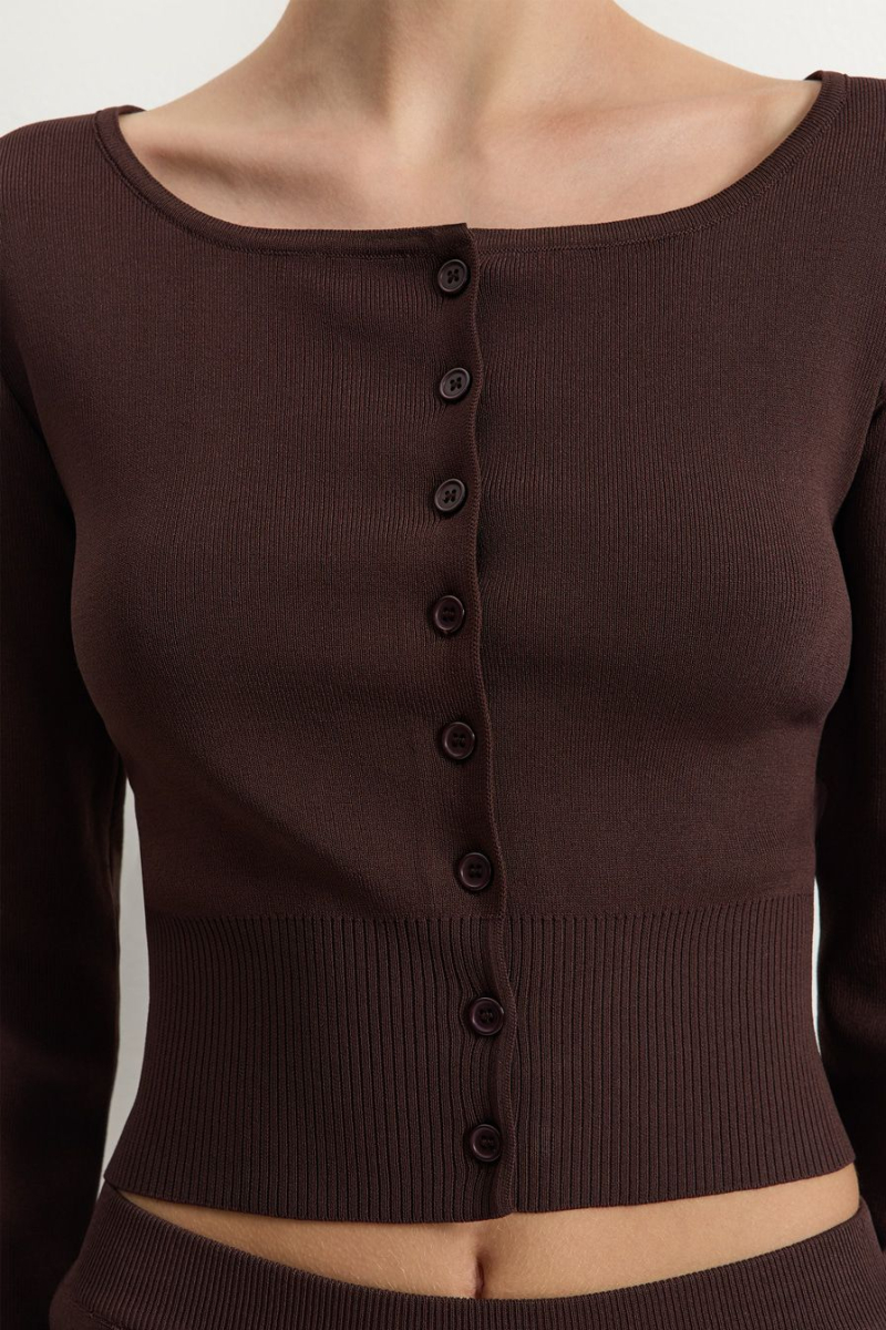 Кардиган из смесовой вискозы TOPTOP, цвет: коричневый, TT.051.17424.700 купить онлайн