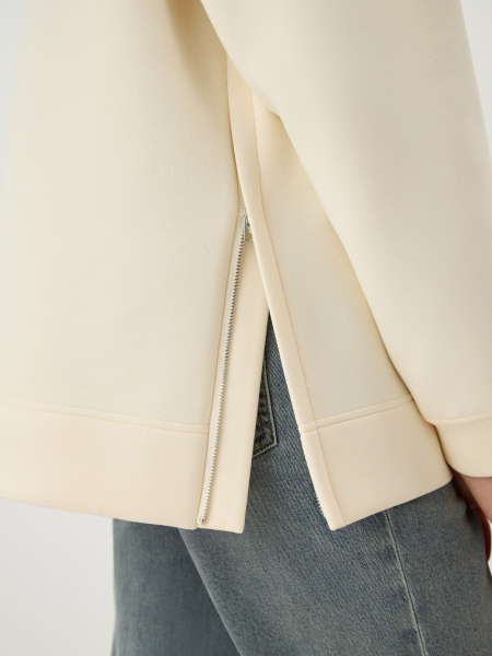 Свитшот из неофутера Conso, цвет: белый, SW 260419 - молочный купить онлайн