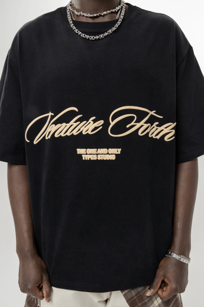 Футболка Black "venture forth T-Shirt" types, цвет: Черный,  купить онлайн