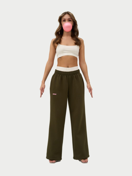 Брюки с застежкой с начесом