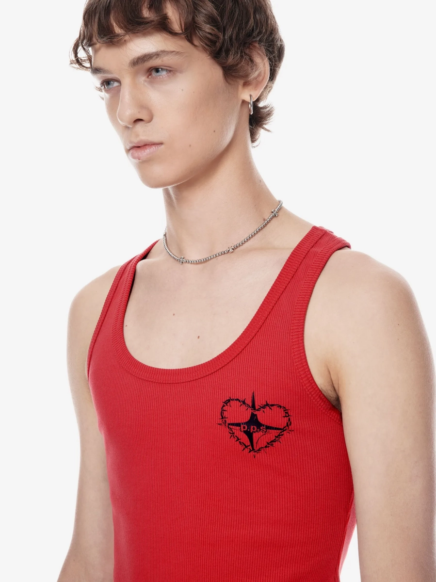 Хлопковая майка с принтом POST POST SCRIPTUM, цвет: терракотовый, 1107.000.00.01.426 купить онлайн