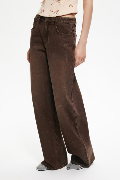 Широкие джинсы DREAMS BY ALENA AKHMADULLINA, цвет: коричневый, 225105080204470/208000 купить онлайн